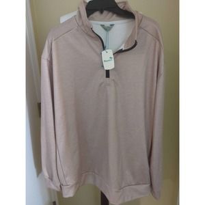 Royaura Stand Collar 1/4 Zip Khaki Men's Pullover Sweatshirts XL